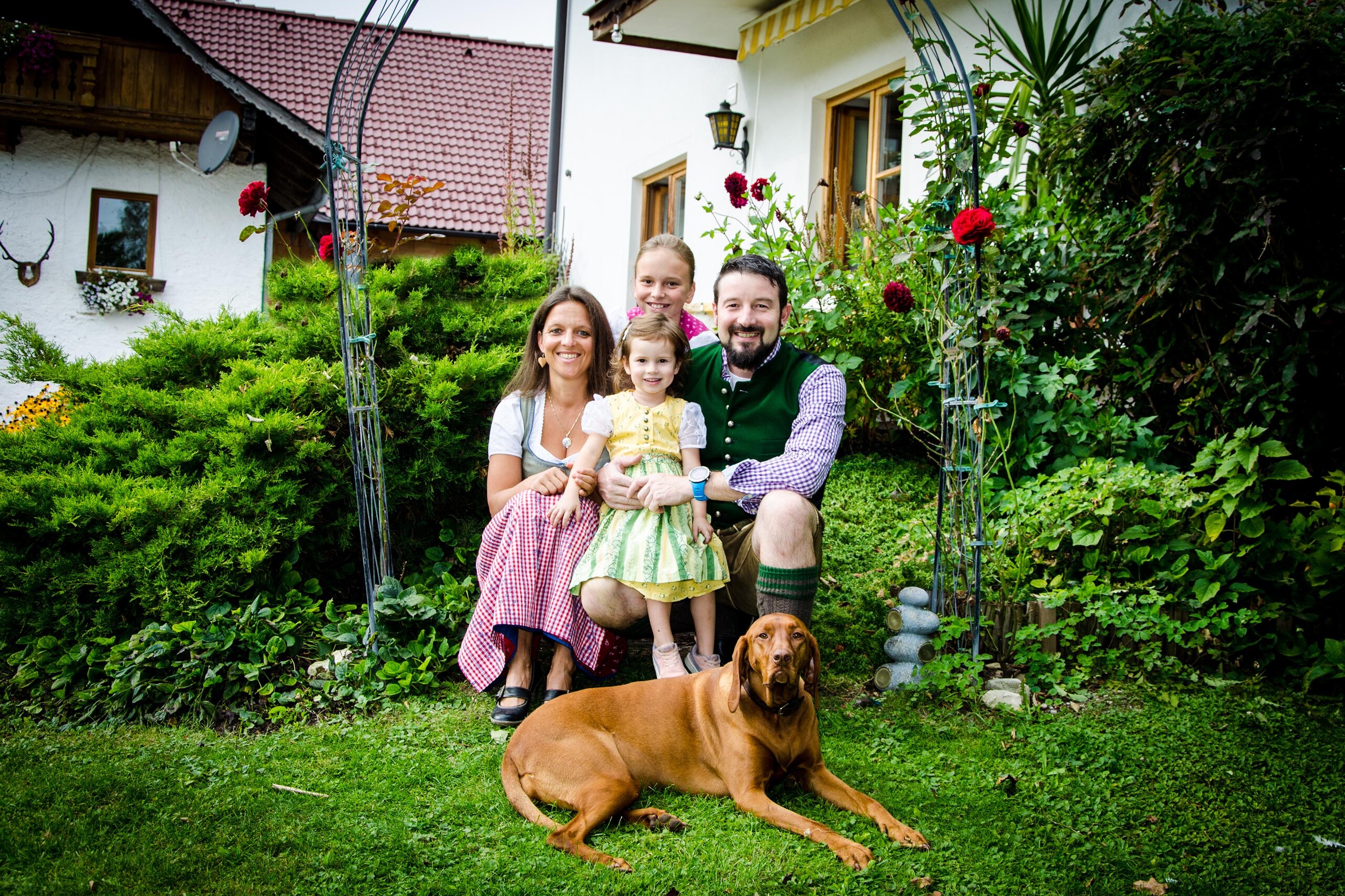 Die Gastgeber-Familie im Urlaub mit Hund im Salzkammergut